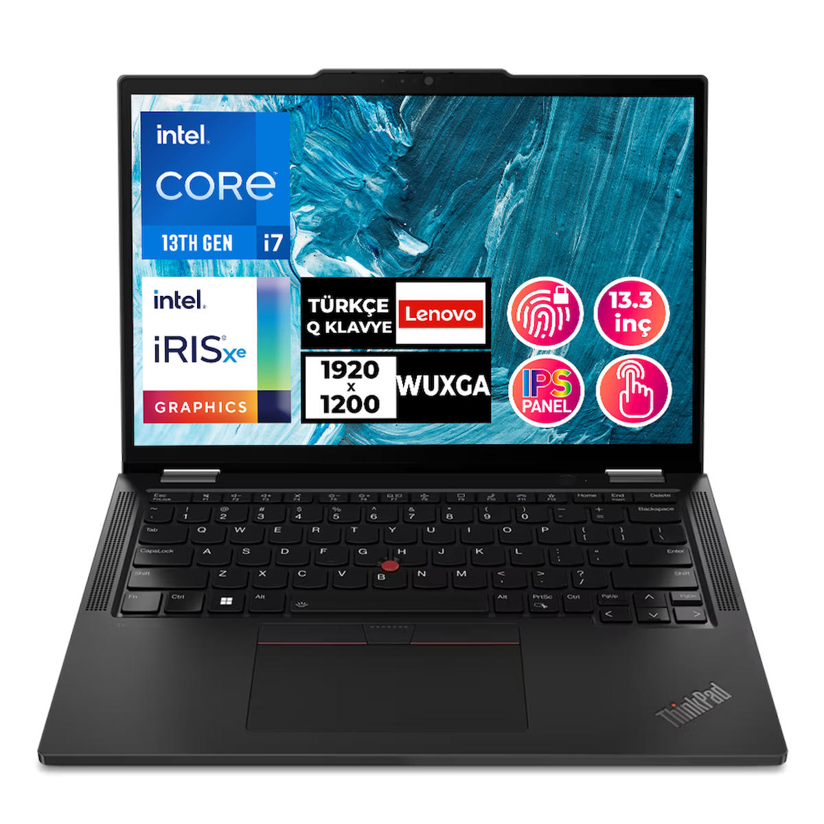 Lenovo Thinkpad X13 21F3S2GKTX Harici Intel Iris Xe Graphics Eligible Intel Core i7 1355U 16 GB Ram 512 GB SSD 13.3 inç WUXGA FreeDos Dokunmatik 2'si 1 Arada Laptop