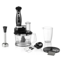 Arzum Soprano Max Multi AR1004 1500 ml Plastik Hazneli Turbolu Çift Bıçaklı 3'lü Blender Seti Siyah