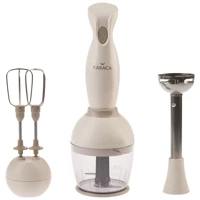 Karaca Pro- Latte Plastik Hazneli Turbolu 4 Bıçaklı 3'lü Blender Seti Krem