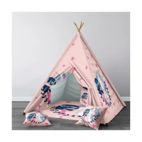 Instababyrooms 166 2-4 Yaş Üçgen Kızılderili Kız Unicorn Oyun Çadırı Pembe