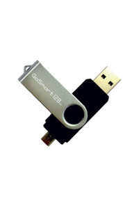 Go Smart Mini Çift Taraflı USB 2.0 Usb Type-A Micro-A 128 GB Flash Bellek Siyah
