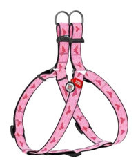 Waudog Wonder Woman Desenli W 40-55 cm L Makaralı Ayarlanabilir Göğüs Köpek Tasmaları Pembe