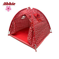 Abbie Sevimli Yıldızlar Yuvarlak Unisex Oyun Çadırı Kırmızı