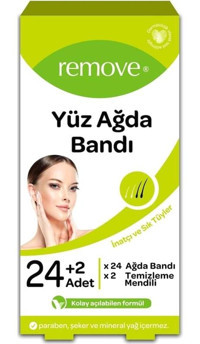 Remove İnatçı ve Sık Tüyler 24 Adet Yüz Ağda Bandı