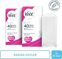 Veet Pure Hassas Ciltler 2x40 Adet Tüm Vücut Ağda Bandı