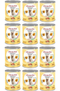 Ultravita Premium Yüksek Proteinli Sığır Etli Yetişkin Yaş Köpek Maması 415 gr 12'li