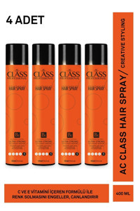 Ac Class Islak Görünüm Keratinli Ekstra Güçlü Saç Spreyi 4x400 ml