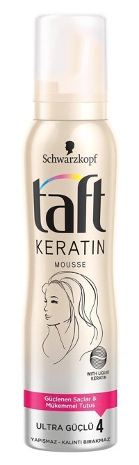 Schwarzkopf Taft Keratin Düz Saçlar İçin Şekillendirici Saç Köpüğü 150 ml