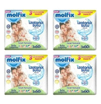 Molfix İzotonik Sulu Yenidoğan 180 Yaprak 4'lü Islak Mendil