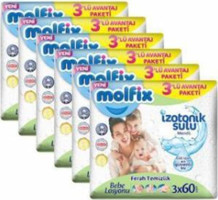 Molfix İzotonik Sulu Ferah Yenidoğan 180 Yaprak 6'lı Islak Mendil