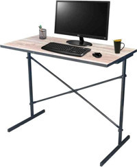 Weblonya 70x45x90 cm Ahşap Gövdeli Metal Ayaklı Açık Kahverengi-Siyah Çalışma Masası