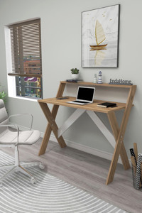 Enda Home X Ayaklı 70x50x70 cm Ahşap Gövdeli Mdf Ayaklı Çam Çalışma Masası