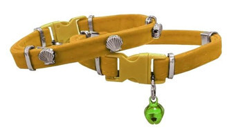 Markapet Midyeli 20-32 Zilli Sarı Gezdirme Boyun Kedi Tasması
