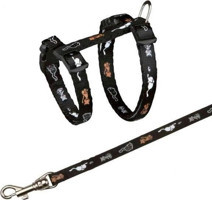 Trixie Yavru 21-34cm/8mm Düz Siyah Gezdirme Göğüs Kedi Tasması