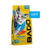 Bado Somonlu Tahıllı Yetişkin Kuru Kedi Maması 12x500 gr