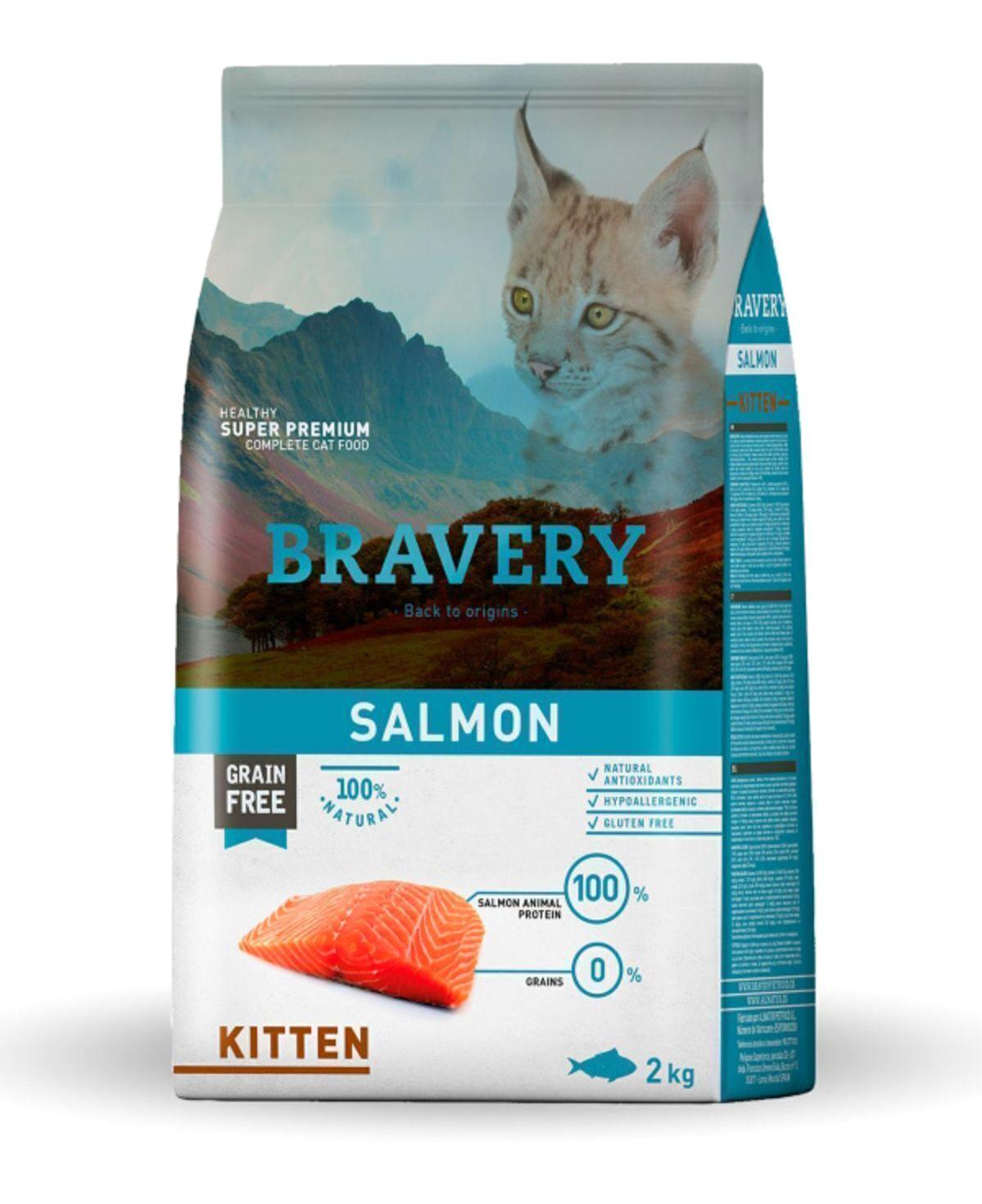 Bravery Somonlu Yavru Kuru Kedi Maması 2 kg