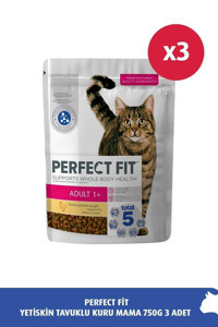 Perfect Fit Tavuk Tahıllı Yetişkin Kuru Kedi Maması 3x750 kg