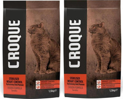 Croque Tavuk Kısırlaştırılmış Yetişkin Kuru Kedi Maması 2x1.5 kg