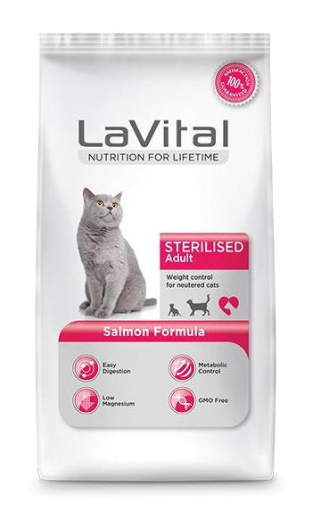 La Vital Somonlu Kısırlaştırılmış Tahıllı Yetişkin Kuru Kedi Maması 12 kg