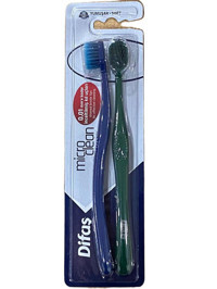 Difaş Micro Clean İnceltilmiş Yumuşak Manuel Yetişkin Diş Fırçası Mavi-Yeşil