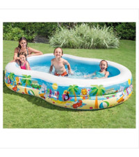 Intex 262 x 160 cm Oval Aile Boyu Şişme Havuz Çok Renkli