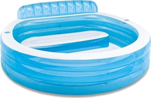 Intex Koltuklu 224 x 216 cm Yuvarlak Aile Boyu Şişme Havuz Mavi