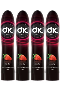 Okey Yenilebilen Su Bazlı Çilekli Kayganlaştırıcı Jel 4x100 ml