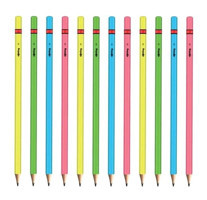 Rotring Neon 12'li Mercanlı Köşeli Siyah Kurşun Kalem Seti