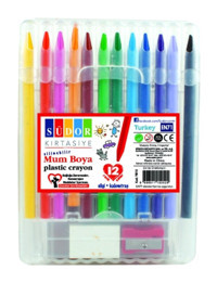 Südor Crayon Çevirmeli Silinebilir 12'li Mum Pastel Boya