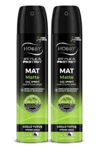 Hobby Style&Protect Matte Dolgunlaştırıcı/Hacim Keratinli Güçlü Saç Spreyi 2x250 ml