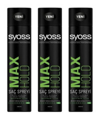 Syoss Max Hold Dolgunlaştırıcı/Hacim Islak Görünüm Keratinli Ekstra Güçlü Saç Spreyi 3x400 ml