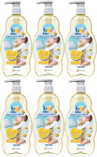 Uni Baby Tatlı Rüyalar Göz Yakmayan Hipoalerjenik Hassas Ciltler İçin Papatya Özlü Bebek Şampuanı 6x700 ml