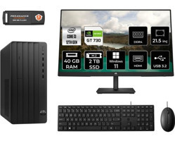 Hp Pro 290 G9 6D3A1EAMNT2389 Harici GeForce GT 730 Intel Core i3 12100 40 GB Ram 2 TB SSD Tower Windows 11 Home 21.5 inç Monitörlü Masaüstü Oyuncu Bilgisayarı + PER4 BELLEK