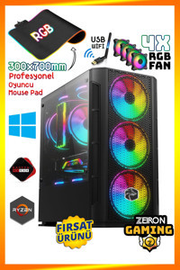 Zeiron Aurora C12 Harici Radeon RX 580 AMD Ryzen 3 4100 16 GB Ram DDR4 500 GB HDD + 256 GB SSD Tower FreeDos Masaüstü Oyuncu Bilgisayarı