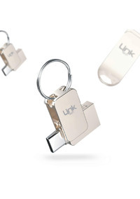 Linktech T664 Premium Mini Çift Taraflı USB 3.0 Usb Type-C 64 GB Flash Bellek Gümüş