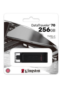 Kingston Data Traveler DT70 USB 3.2 Usb Type-C 256 GB Flash Bellek Siyah