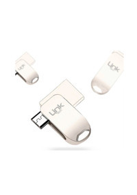 Linktech O564 Premium Mini Çift Taraflı USB 3.0 Usb Type-C 64 GB Flash Bellek Gümüş