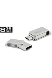Auris Mini Çift Taraflı USB 3.1 Micro Usb 8 GB Flash Bellek Gümüş