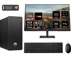 Hp 295 G9 6D391EAMNT1312 Harici Radeon RX 550 AMD Ryzen 3 5300G 16 GB Ram 512 GB SSD Tower FreeDos 21.5 inç Monitörlü Masaüstü Oyuncu Bilgisayarı + PER4 BELLEK