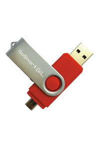 Go Smart Şifreli Çift Taraflı USB 2.0 Micro Usb 64 GB Flash Bellek Kırmızı