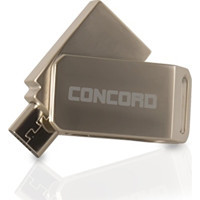 Concord Mini Çift Taraflı USB 2.0 Usb Micro-B 8 GB Flash Bellek Gümüş