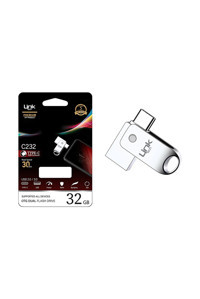 Linktech C232 Premium Mini Çift Taraflı USB 2.0 Usb Type-C 32 GB Flash Bellek Gümüş
