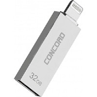 Concord C-OTGL Çift Taraflı USB 3.0 Lightning 32 GB Flash Bellek Gümüş