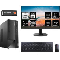 Lenovo Thinkcentre Neo 50T 11SE00BJTXMNT307 Dahili Intel UHD Graphics 730 Intel Core i5 12400 12 GB Ram 512 GB SSD Tower FreeDos 21.5 inç Monitörlü Masaüstü Bilgisayar + PER4 BELLEK