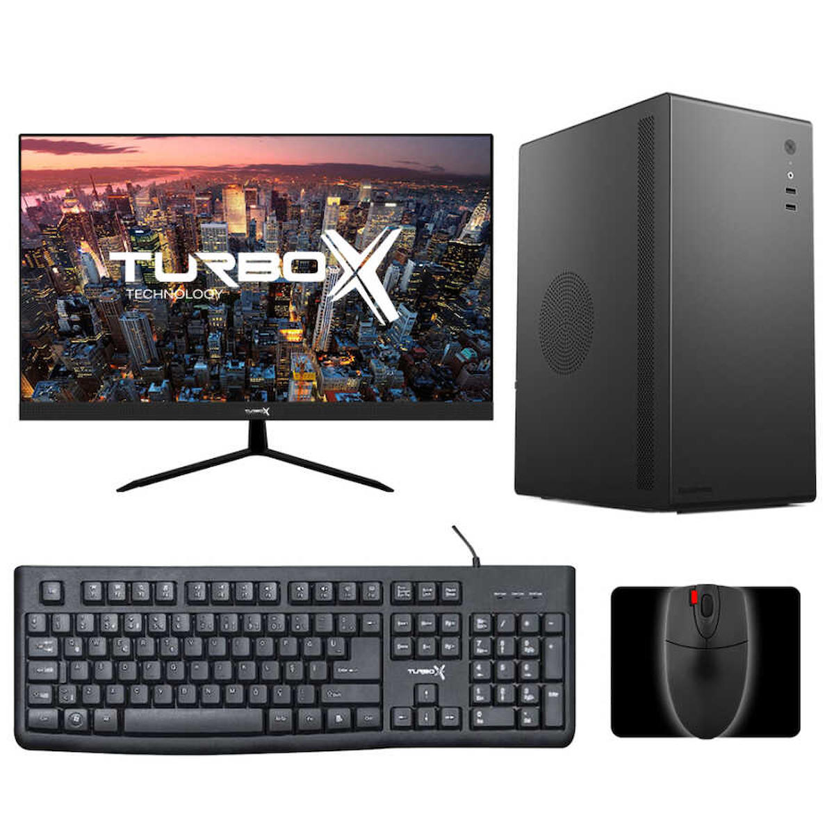 Turbox TX4268 Dahili Intel HD Graphics 2500 Intel Core i5 3470 16 GB Ram 512 GB SSD Tower FreeDos 21.5 inç Monitörlü Masaüstü Bilgisayar