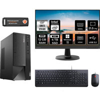 Lenovo Thinkcentre Neo 50T 11SE00BJTXMNT410 Dahili Intel UHD Graphics 730 Intel Core i5 12400 12 GB Ram 4 TB SSD Tower Windows 11 Pro 21.5 inç Monitörlü Masaüstü Bilgisayar + PER4 BELLEK