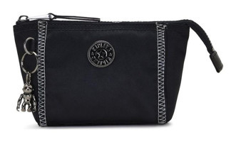 Kipling Diaz Bölmeli Siyah Düz Polyester Mini Boy Seyahat Makyaj Çantası