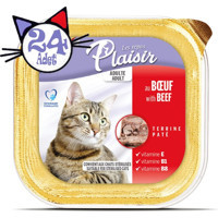 Plaisir Pate Sığır Eti Yaş Kedi Maması 24x100 gr