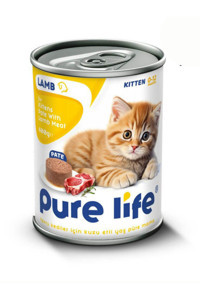 Purelife Kuzu Eti Yaş Kedi Maması 5x400 gr