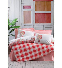 Cotton Box Alaçatı 4 Mevsim 220x220 cm Çarşaflı Çift Kişilik Nevresim Takımı Pembe